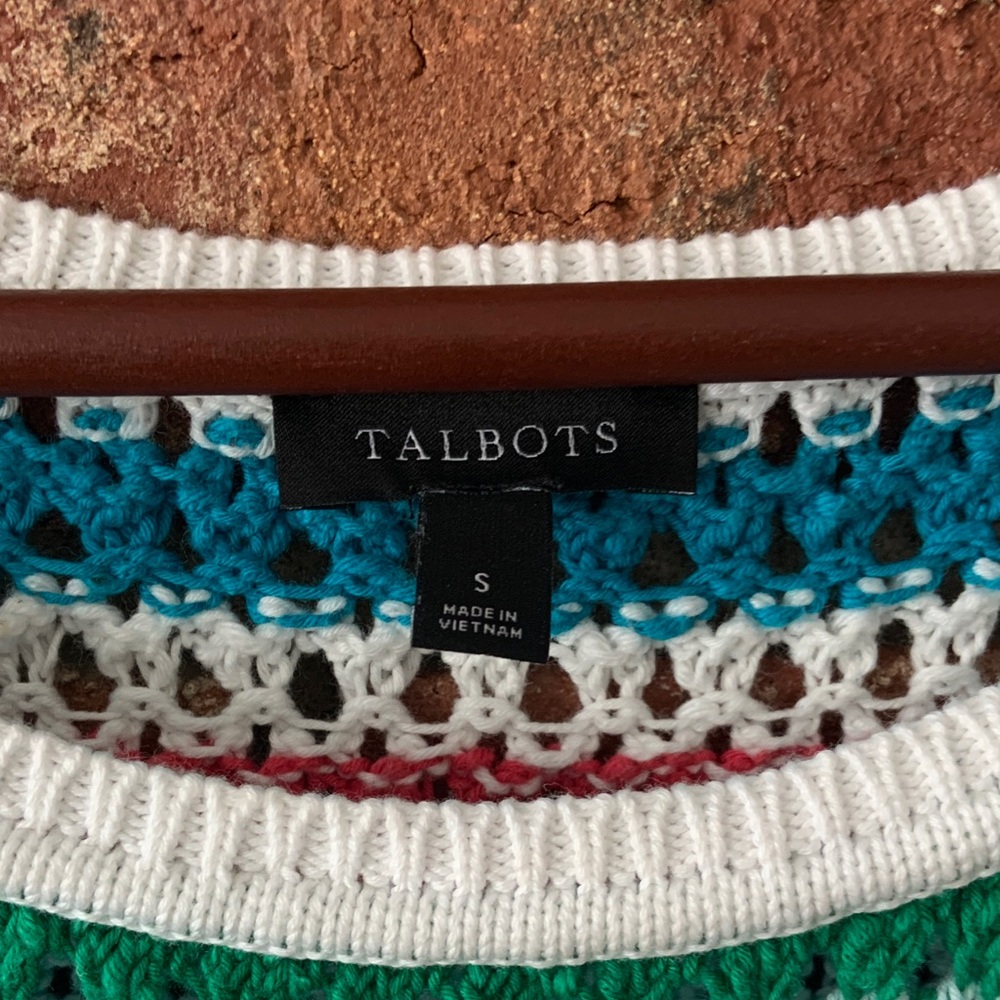 Talbots Multicolor Stripe Knit Sweater Sleeveless Top - Picture 2 of 6